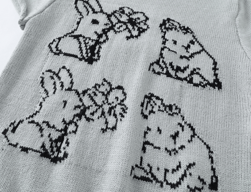 Retro Bunny Jacquard Knit Tee - COPPING THREADS - CHICISLAND