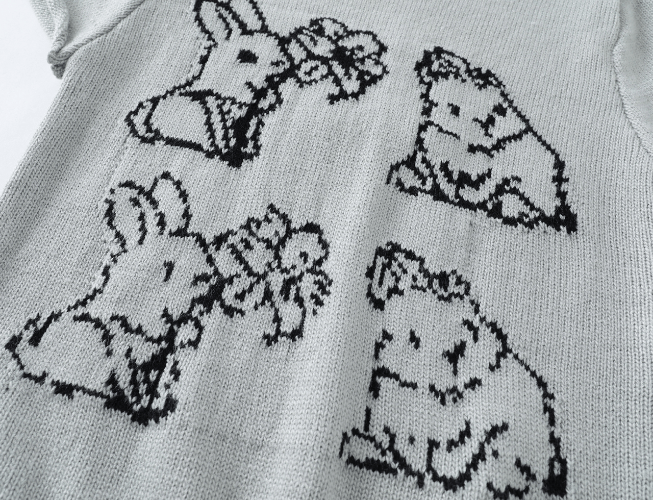 Retro Bunny Jacquard Knit Tee - COPPING THREADS - CHICISLAND