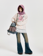 Retro Cartoon Heart Graffiti Crewneck Sweater - COPPING THREADS - CT Select