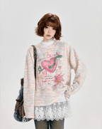 Retro Cartoon Heart Graffiti Crewneck Sweater - COPPING THREADS - CT Select