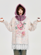 Retro Cartoon Heart Graffiti Crewneck Sweater - COPPING THREADS - CT Select