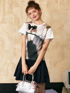 Retro Cat Print Tee - COPPING THREADS - CHICISLAND
