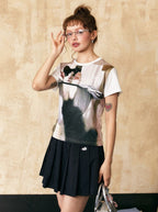 Retro Cat Print Tee - COPPING THREADS - CHICISLAND