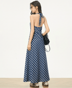 Retro Checkered Halter Neck Bodycon Dress - COPPING THREADS - WES1