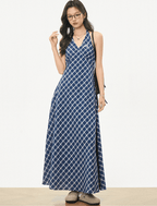 Retro Checkered Halter Neck Bodycon Dress - COPPING THREADS - WES1