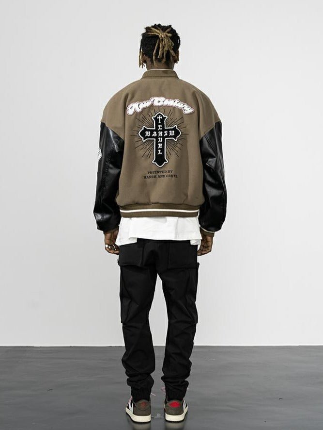Retro Chenille Embroidered Varsity Jacket - COPPING THREADS - Harsh and Cruel