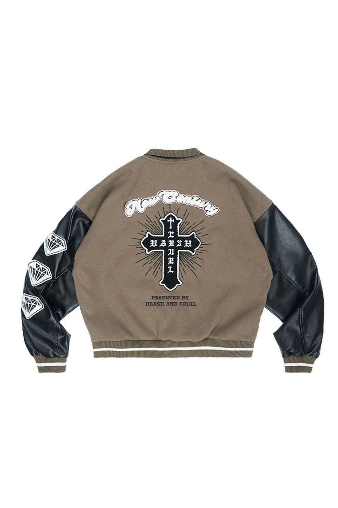 Retro Chenille Embroidered Varsity Jacket - COPPING THREADS - Harsh and Cruel
