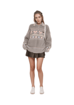 Retro Collared Mohair Heart Bow Knit Sweater - COPPING THREADS - CHICISLAND