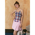 Retro Colorblock Plaid Cami Top - COPPING THREADS - CHICISLAND
