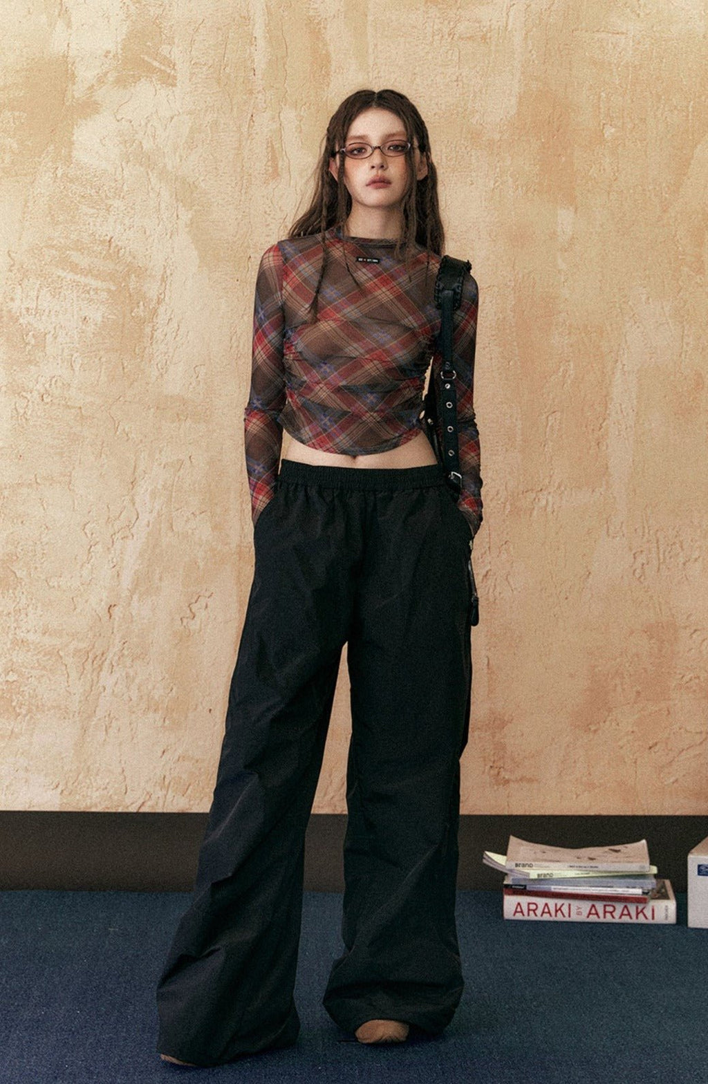 Retro Colorblock Plaid Fitted Long Sleeve Tee - COPPING THREADS - CHICISLAND