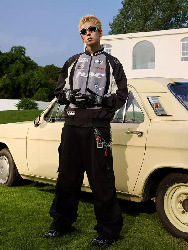 Retro Contrast Stitching Racing Jacket - COPPING THREADS - Harsh and Cruel