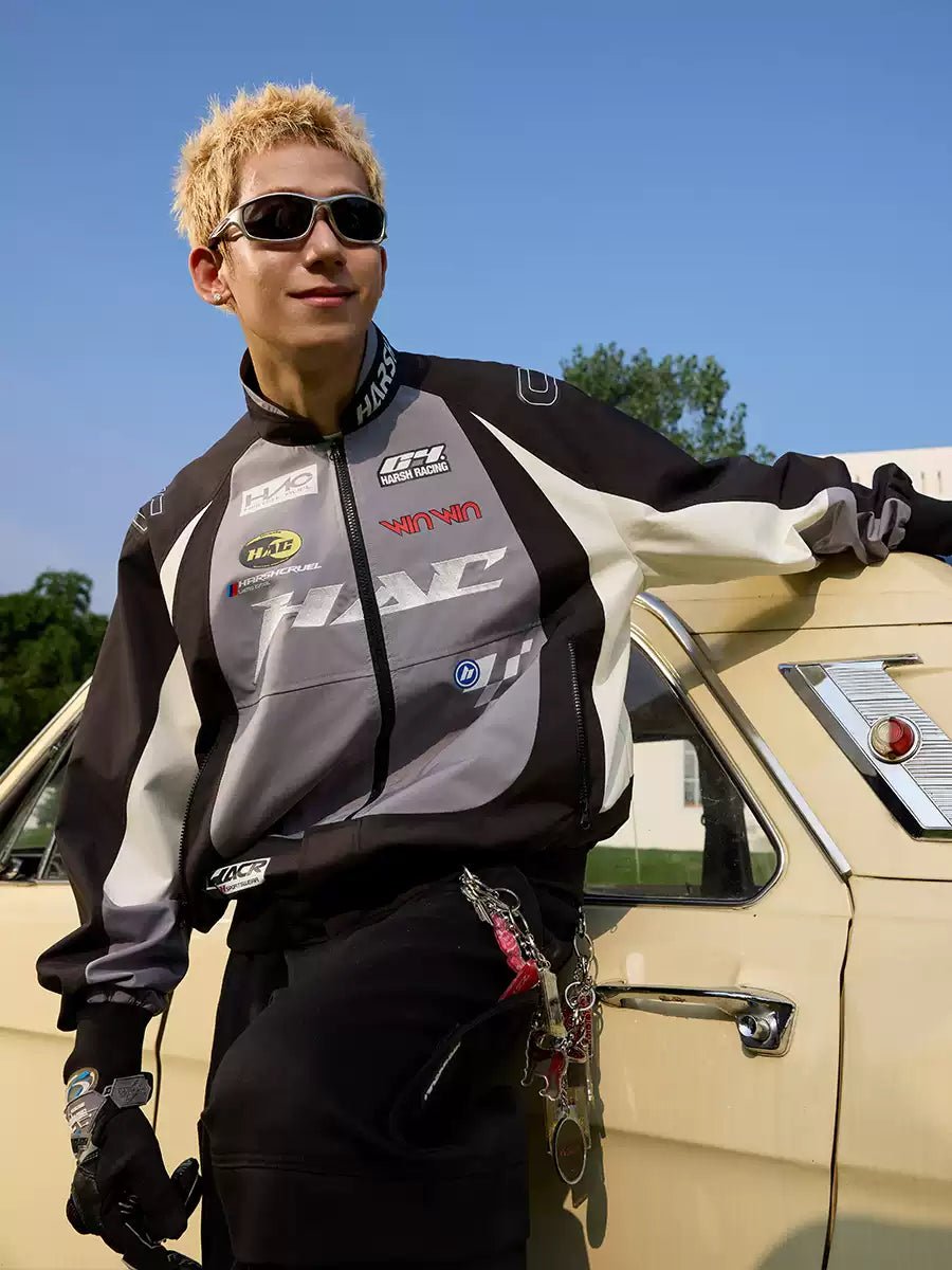 Retro Contrast Stitching Racing Jacket - COPPING THREADS - Harsh and Cruel