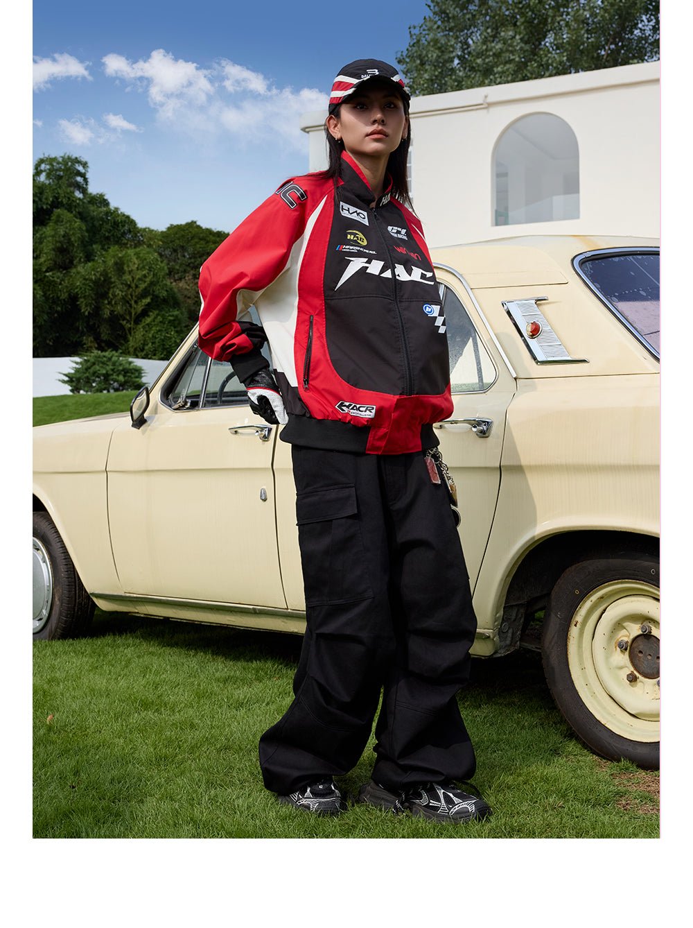 Retro Contrast Stitching Racing Jacket - COPPING THREADS - Harsh and Cruel