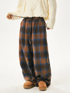 Retro Cozy Plaid Wide Leg Pants - COPPING THREADS - CT Select