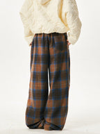 Retro Cozy Plaid Wide Leg Pants - COPPING THREADS - CT Select