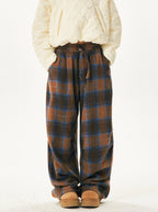 Retro Cozy Plaid Wide Leg Pants - COPPING THREADS - CT Select