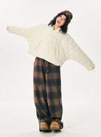 Retro Cozy Plaid Wide Leg Pants - COPPING THREADS - CT Select