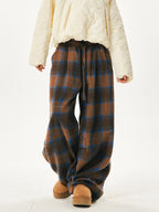 Retro Cozy Plaid Wide Leg Pants - COPPING THREADS - CT Select