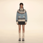 Retro Crew Neck Zip - Up Knit Cardigan Sweater - COPPING THREADS - MOROMORO