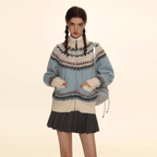 Retro Crew Neck Zip - Up Knit Cardigan Sweater - COPPING THREADS - MOROMORO