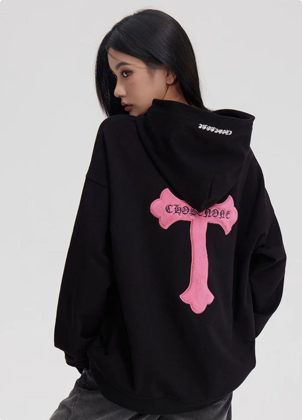 Retro Cross Puff Print Hoodie - COPPING THREADS - CT Select