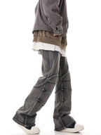 Retro Deconstructed Wrinkle Flared Denim - COPPING THREADS - CHICISLAND