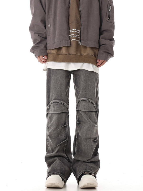 Retro Deconstructed Wrinkle Flared Denim - COPPING THREADS - CHICISLAND