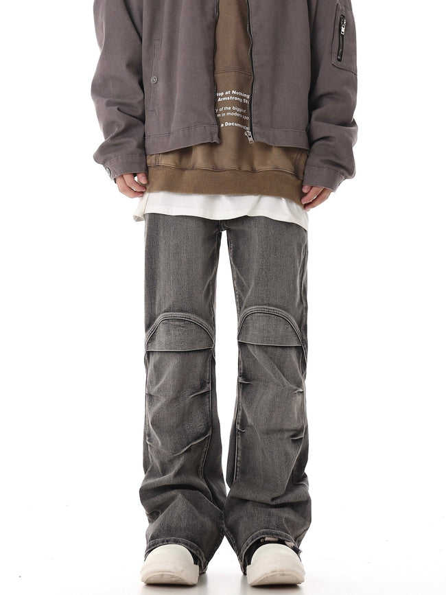 Retro Deconstructed Wrinkle Flared Denim - COPPING THREADS - CHICISLAND Hover Image