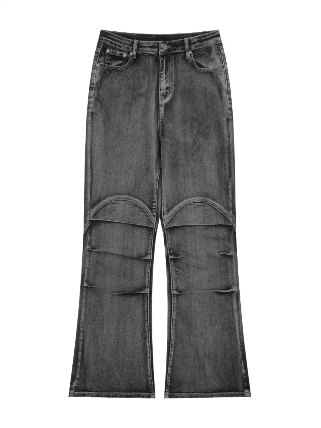Retro Deconstructed Wrinkle Flared Denim - COPPING THREADS - CHICISLAND