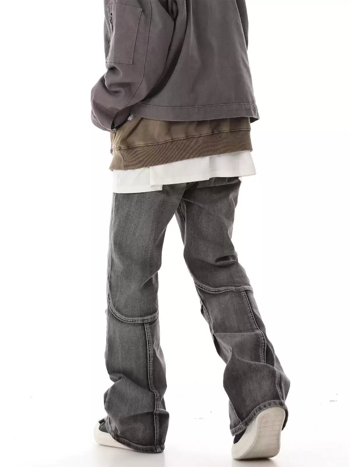 Retro Deconstructed Wrinkle Flared Denim - COPPING THREADS - CHICISLAND