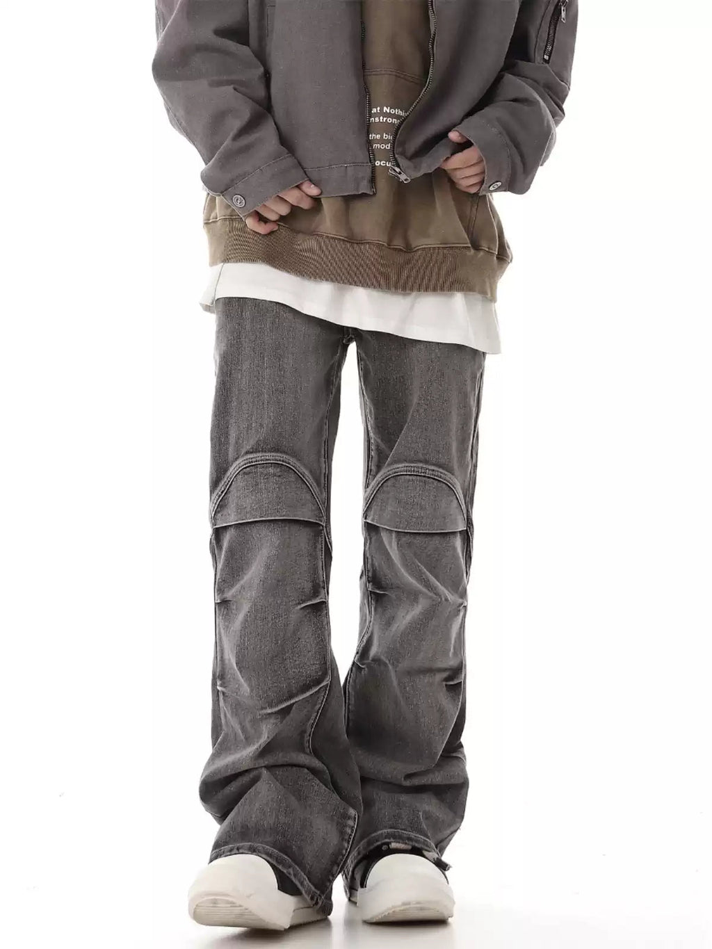 Retro Deconstructed Wrinkle Flared Denim - COPPING THREADS - CHICISLAND