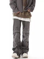 Retro Deconstructed Wrinkle Flared Denim - COPPING THREADS - CHICISLAND