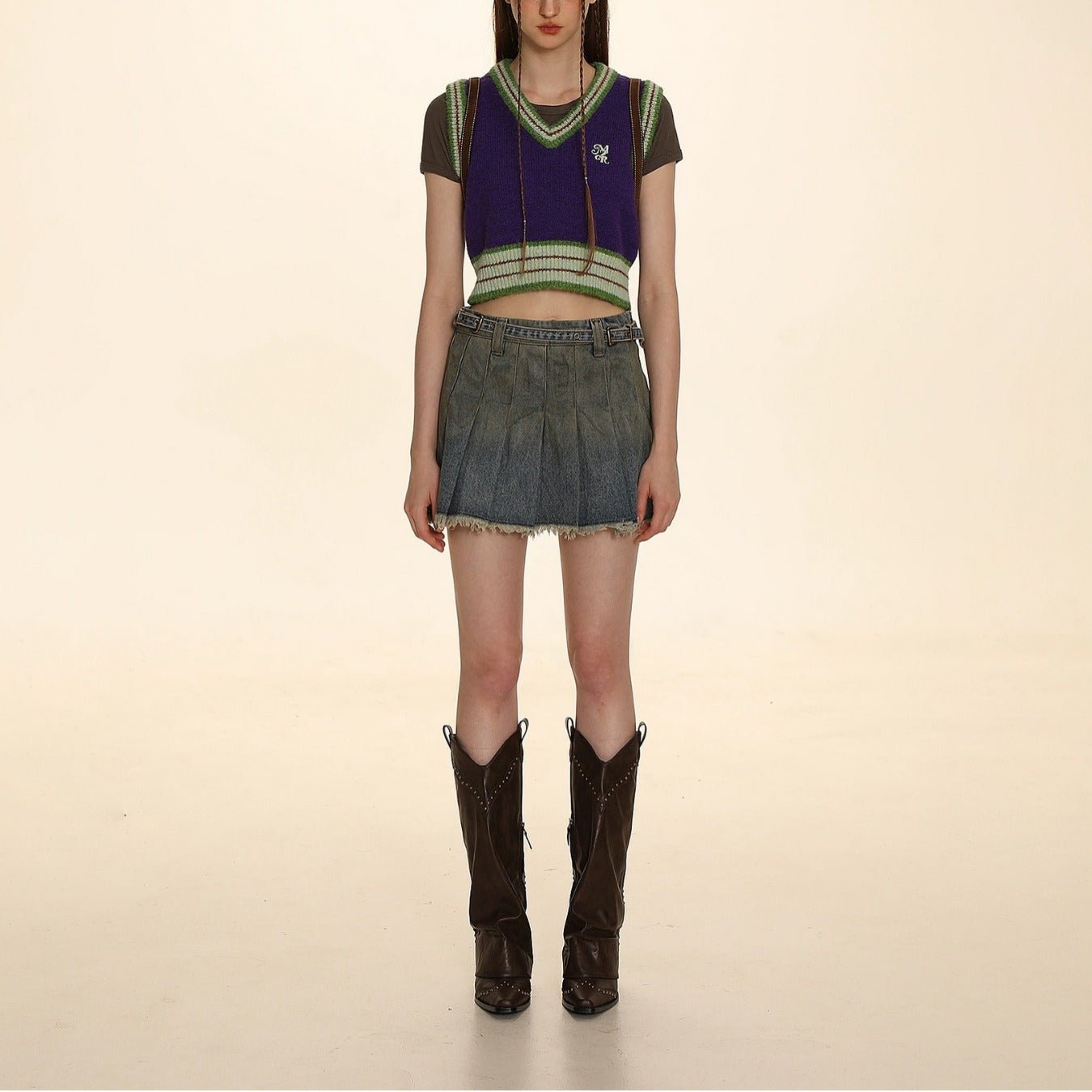 Retro Diamond V - Neck Knit Cardigan - COPPING THREADS - MOROMORO