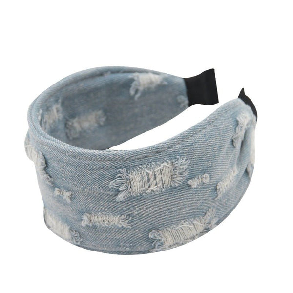 Retro Distressed Denim Headband - COPPING THREADS - COPPING THREADS
