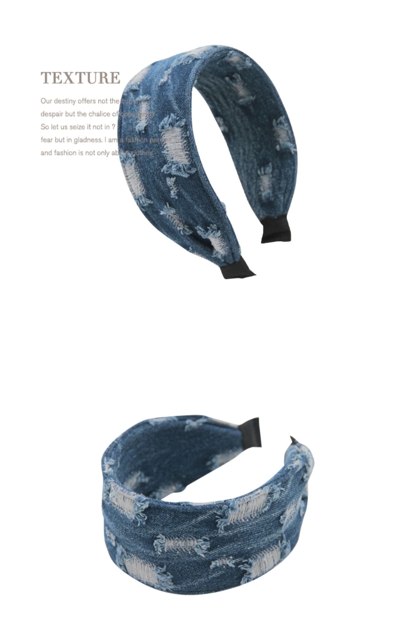 Retro Distressed Denim Headband - COPPING THREADS - COPPING THREADS