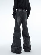 Retro Distressed Wave - Pattern Raw Hem Denim - COPPING THREADS - ArguE CulturE