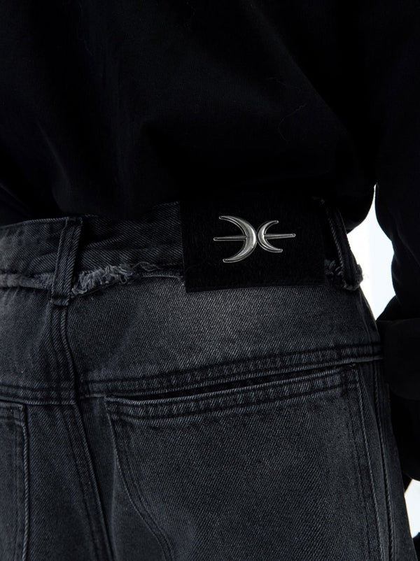 Retro Distressed Wave - Pattern Raw Hem Denim - COPPING THREADS - ArguE CulturE