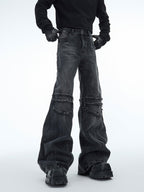 Retro Distressed Wave - Pattern Raw Hem Denim - COPPING THREADS - ArguE CulturE