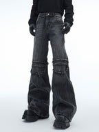 Retro Distressed Wave - Pattern Raw Hem Denim - COPPING THREADS - ArguE CulturE