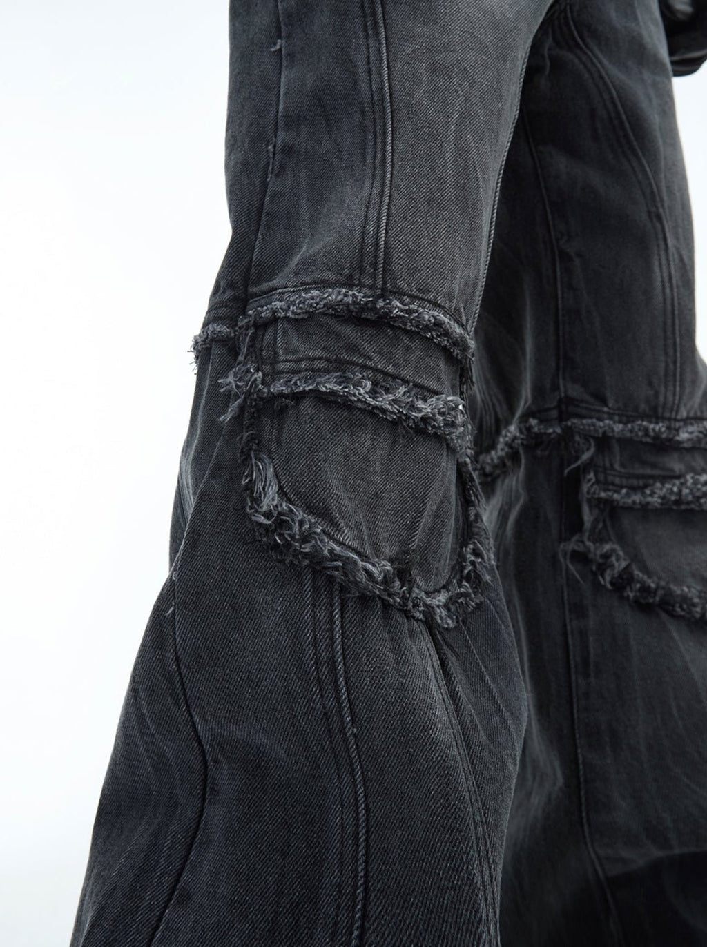 Retro Distressed Wave - Pattern Raw Hem Denim - COPPING THREADS - ArguE CulturE