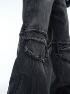 Retro Distressed Wave - Pattern Raw Hem Denim - COPPING THREADS - ArguE CulturE
