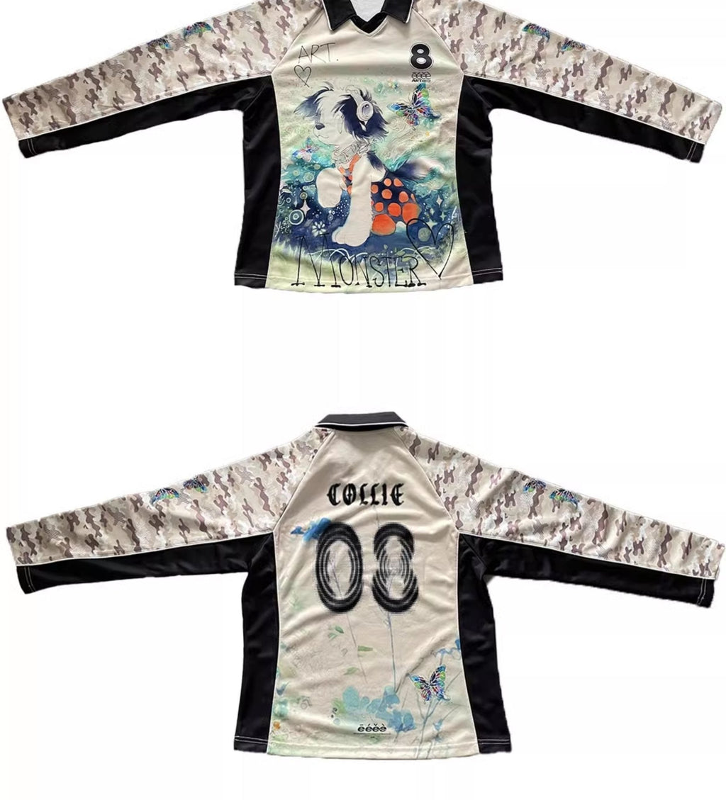 Retro Dog Print Sports Polo Shirt - COPPING THREADS - ARTMONSTER