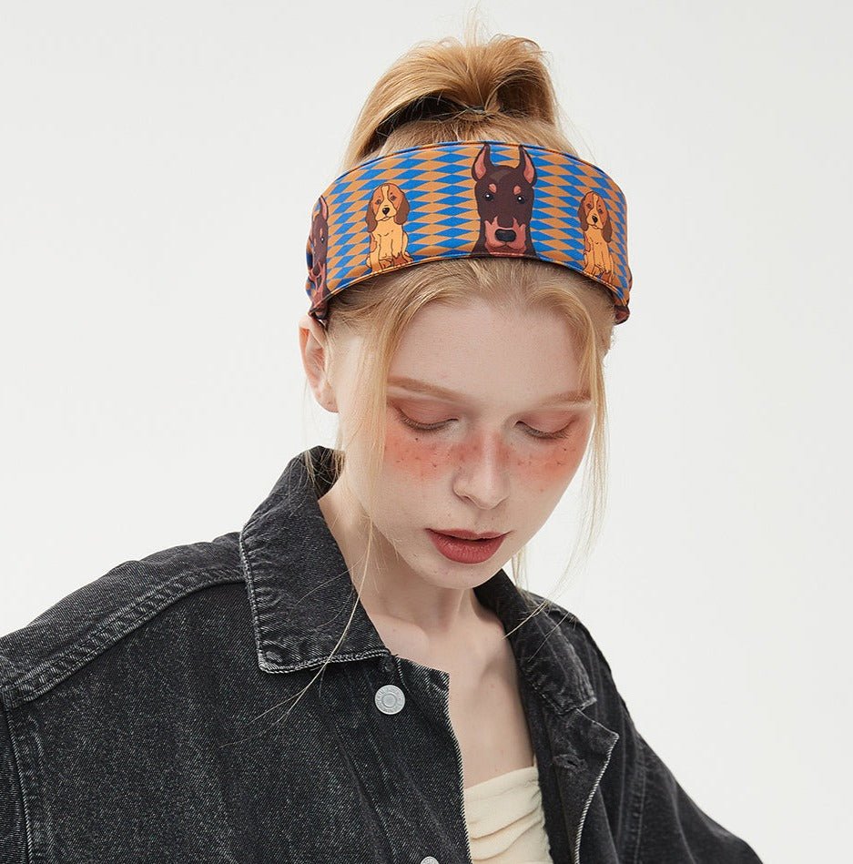 Retro Dog Print Wide Headband - COPPING THREADS - COPPING THREADS