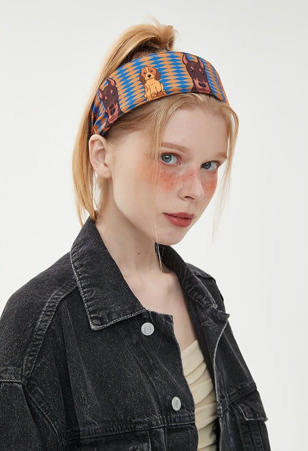 Retro Dog Print Wide Headband - COPPING THREADS - COPPING THREADS