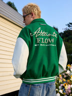 Retro Embroidered Pearl Text Baseball Jacket - COPPING THREADS - Harsh and Cruel