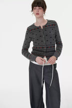 Retro Fair Isle Snowflake Knit Cardigan - COPPING THREADS - CHICISLAND