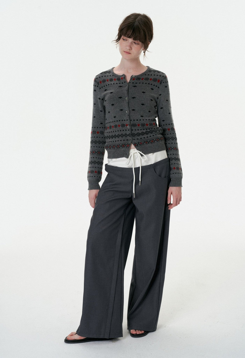 Retro Fair Isle Snowflake Knit Cardigan - COPPING THREADS - CHICISLAND