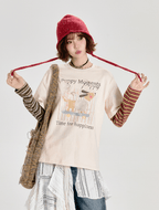 Retro Faux Layered Striped Graphic Long Sleeve Tee - COPPING THREADS - CT Select