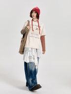 Retro Faux Layered Striped Graphic Long Sleeve Tee - COPPING THREADS - CT Select