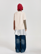 Retro Faux Layered Striped Graphic Long Sleeve Tee - COPPING THREADS - CT Select